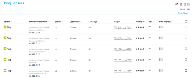 Example of a Table List