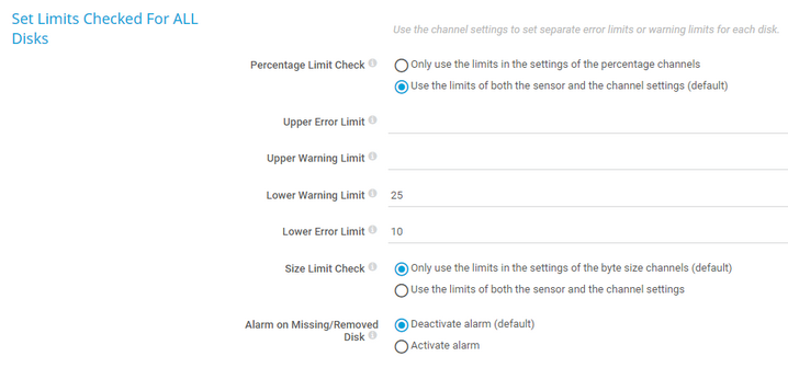 Set Limits Checked for ALL Disks