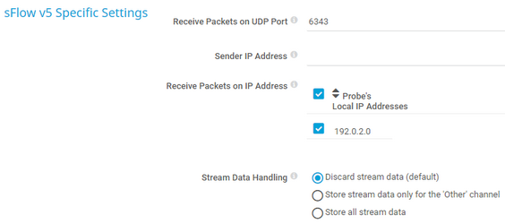 sFlow v5 Specific Settings