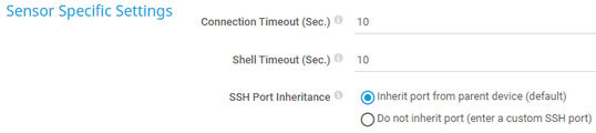 Sensor Specific Settings