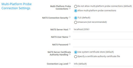 Multi-Platform Probe Connection Settings